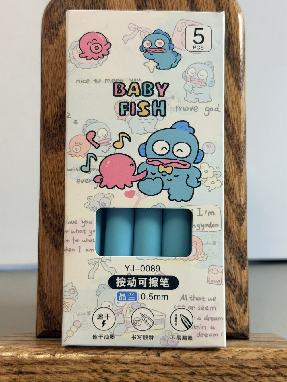 #HG-782 Hangyodon Pens - Set of 5 - Erasable Blue